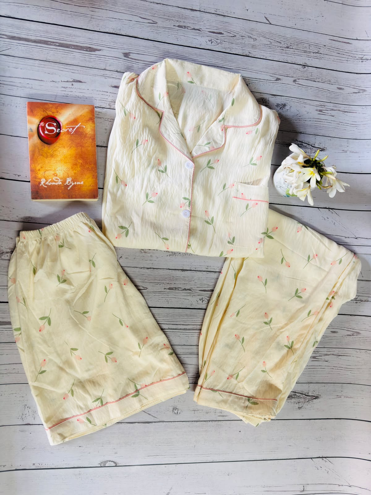 Pink Floral 3 piece PJ Set