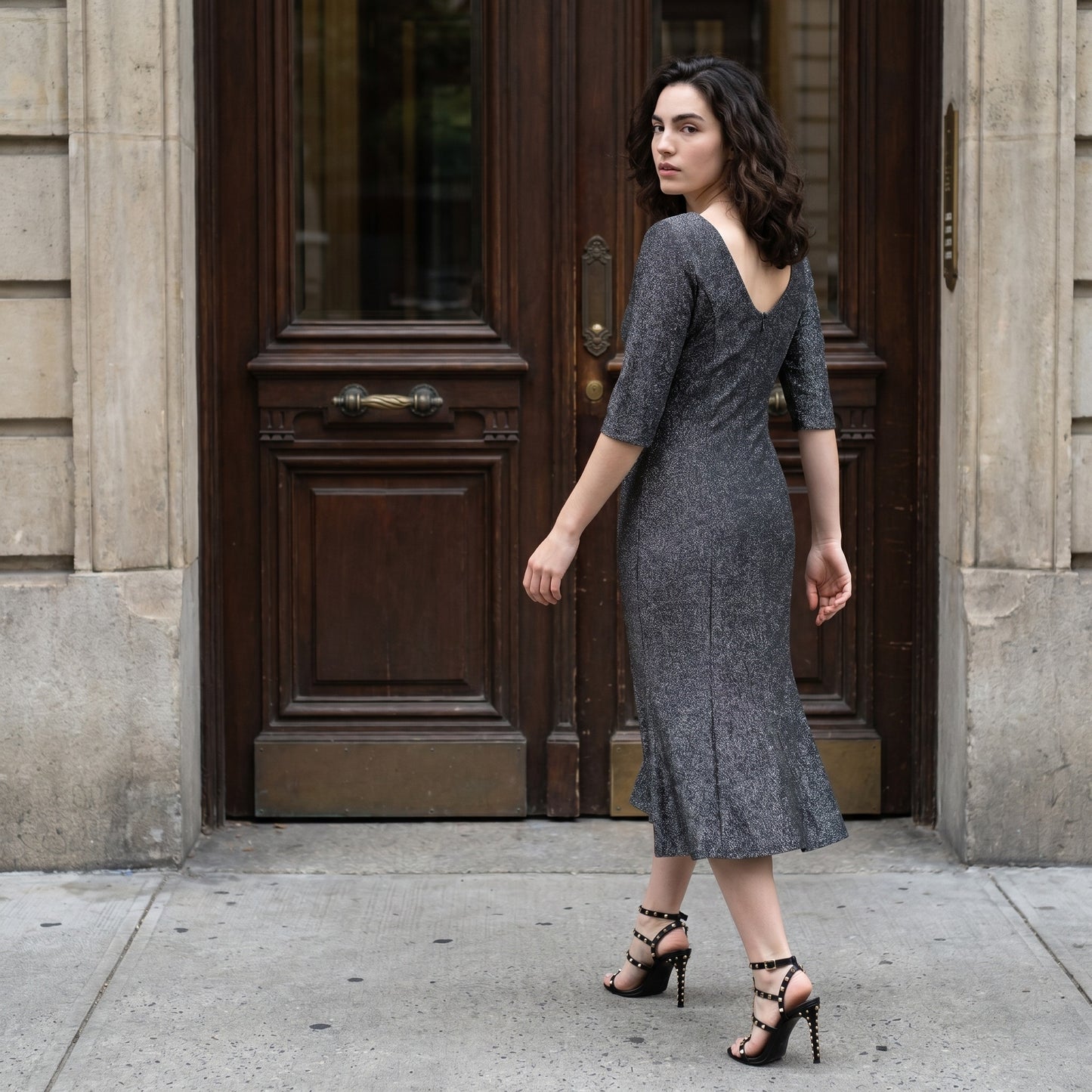 Shimmer Knee Length Party Dress