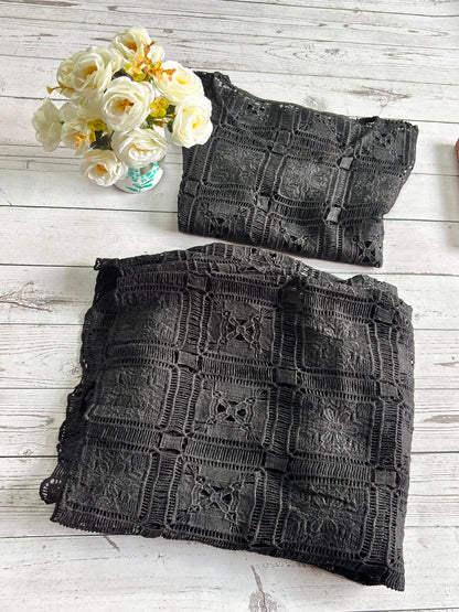 Black Crochet Cord crop style 