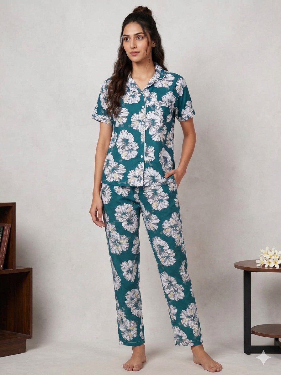 Blue Floral PJ Set