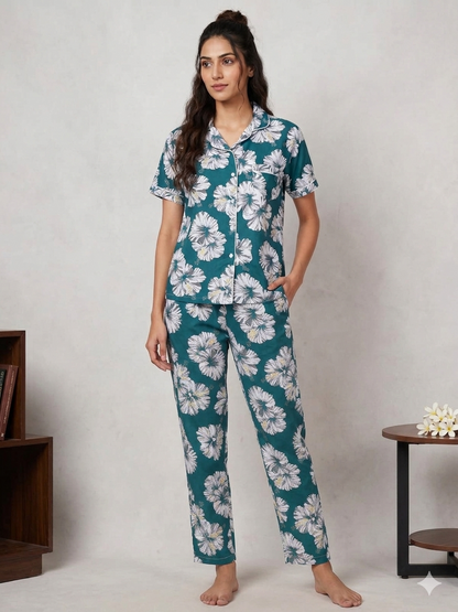 Blue Floral PJ Set