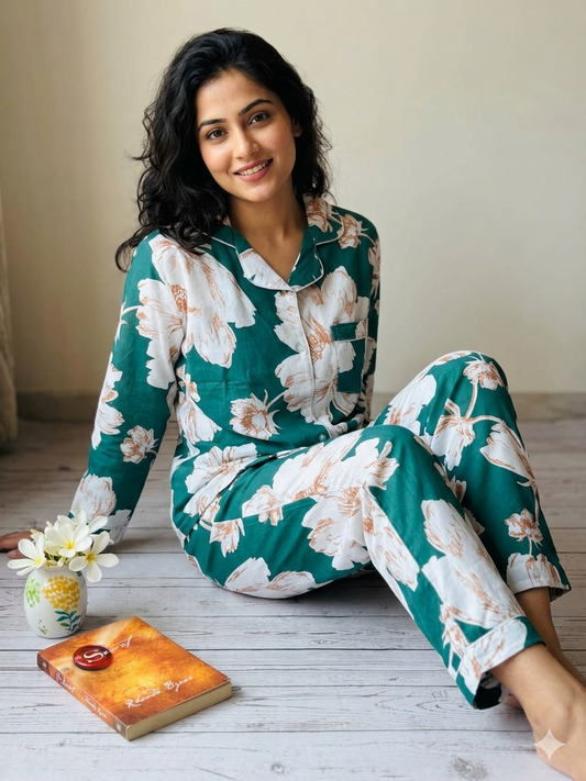 Green Floral PJ set