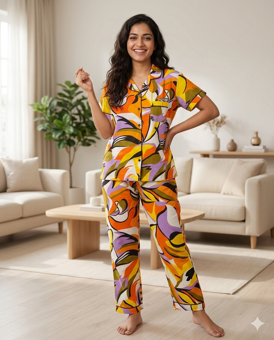 Orange Multicolour PJ Set