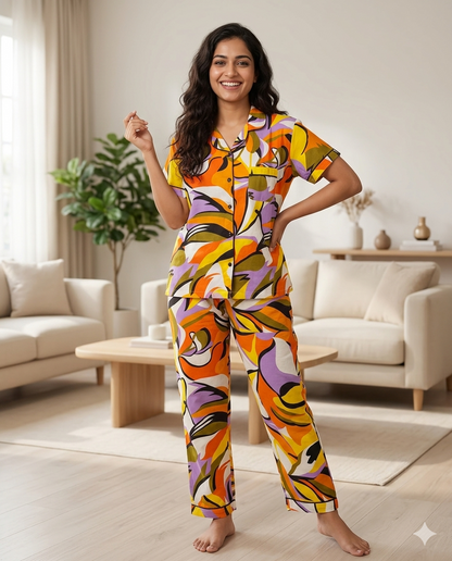 Orange Multicolour PJ Set