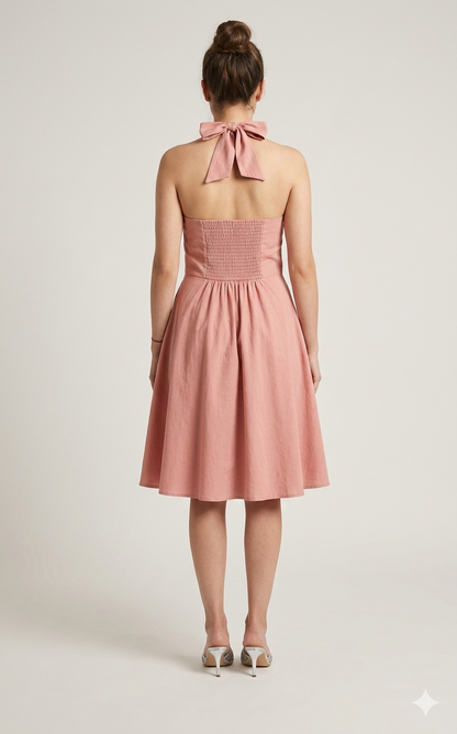 Halter Neck Frock Style Dress