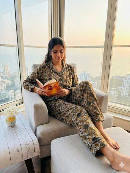 Brown and Black PJ Set