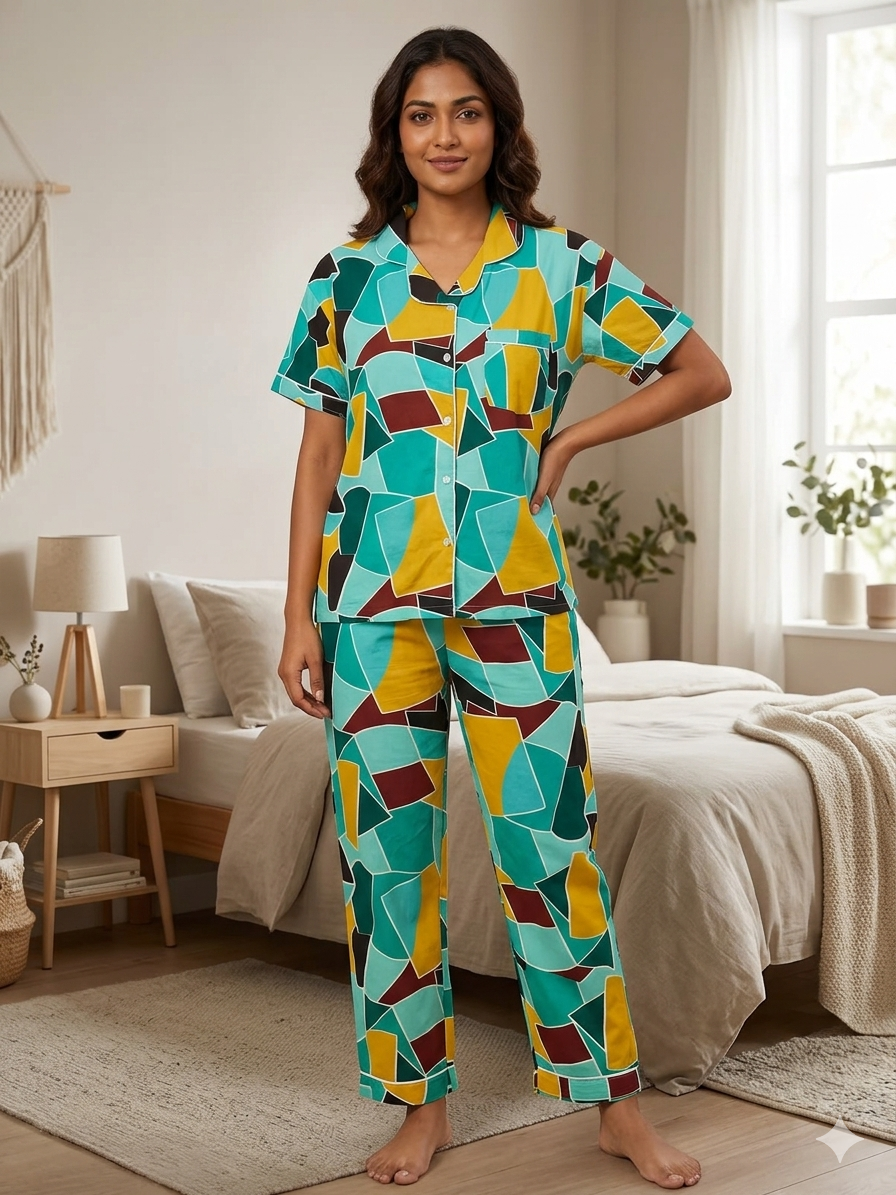Sea Green Multicolor PJ set