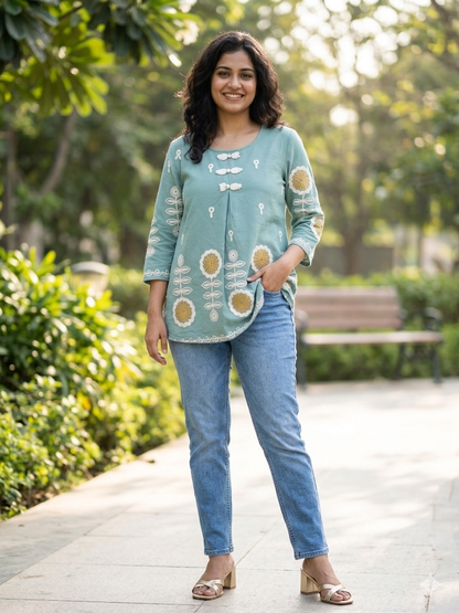 Thread Embroidered Summer Top