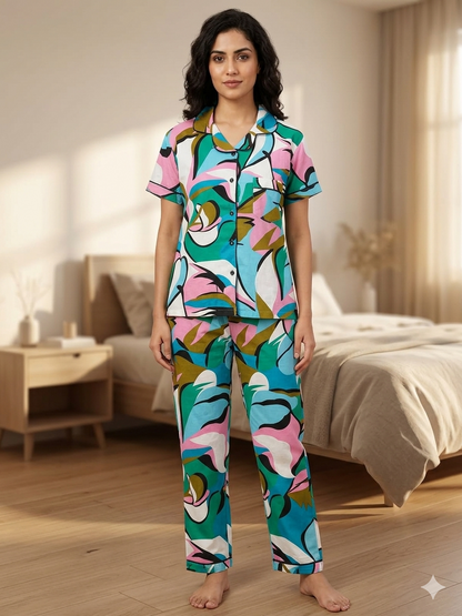 Blue Multicolour PJ Set