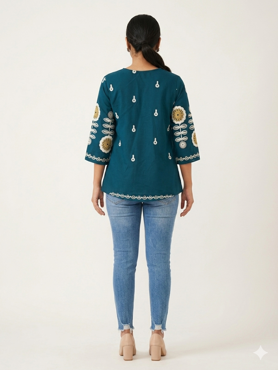 Thread Embroidered Summer Top