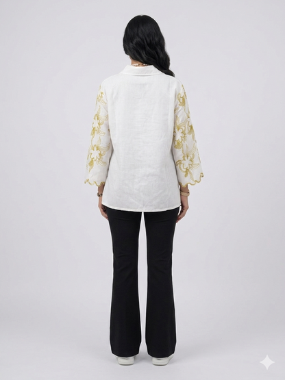 Thread Embroidered Cotton Shirt