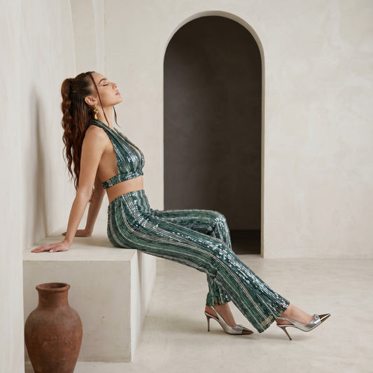 Sequence Halter Neck Party Wear Cord