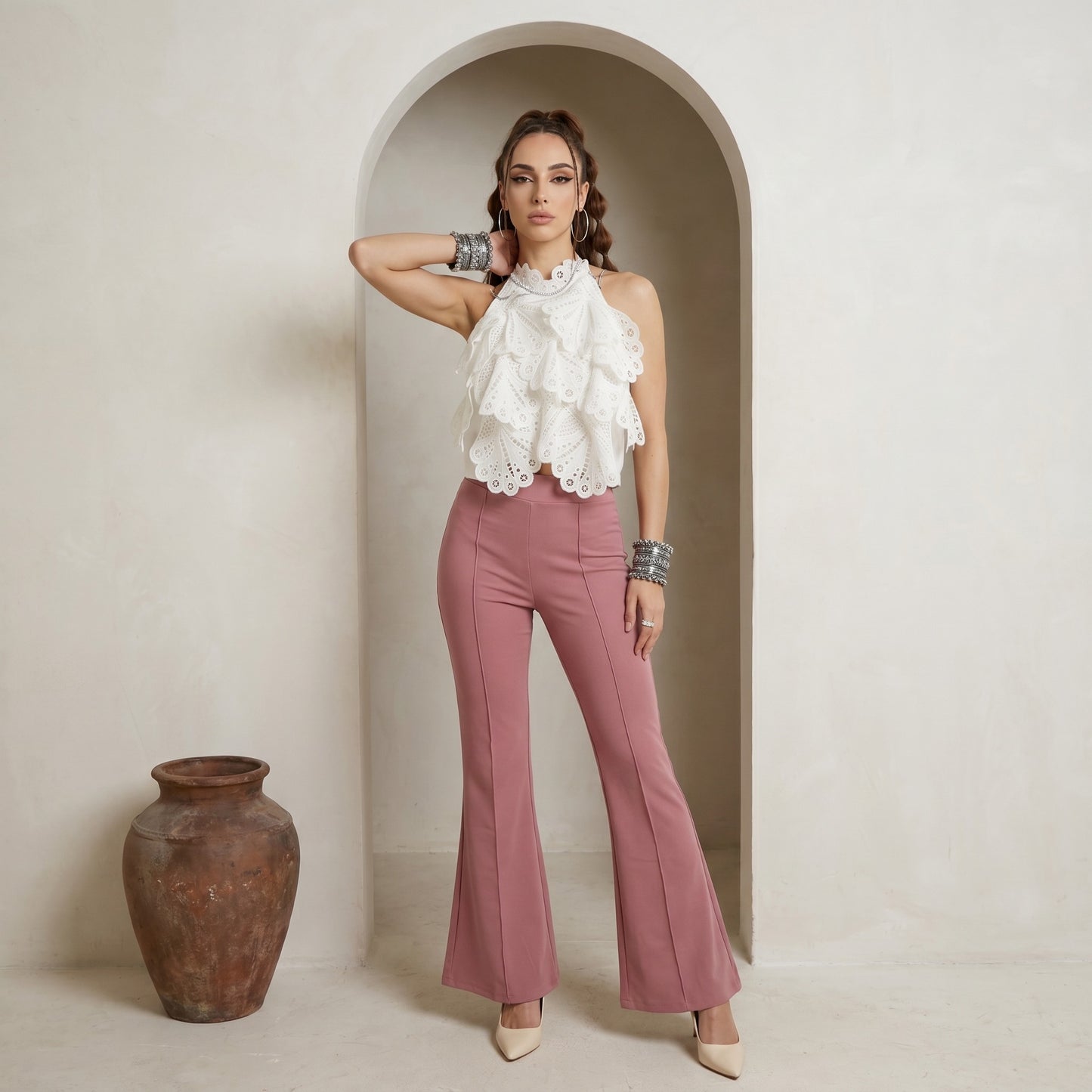 Imported Stretchable Lycra Bell Bottoms