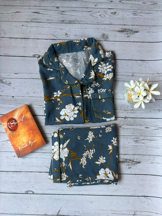 Grey Floral PJ Set