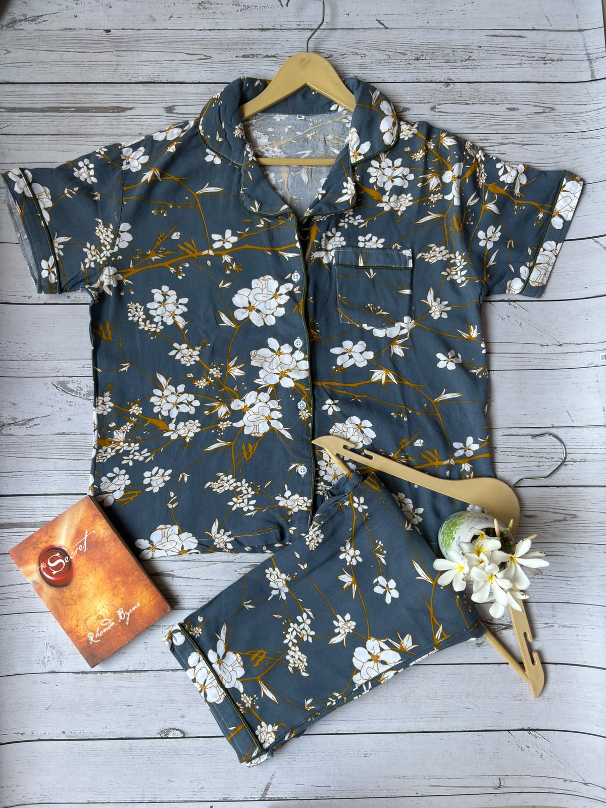 Grey Floral PJ Set