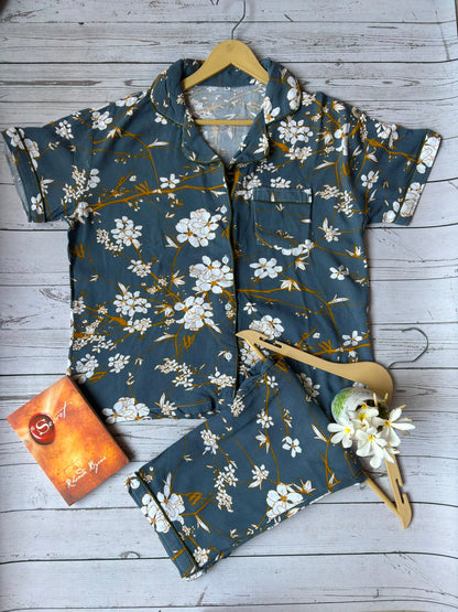 Grey Floral PJ Set