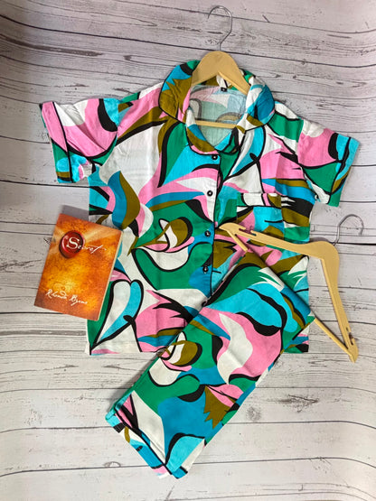 Blue Multicolour PJ Set