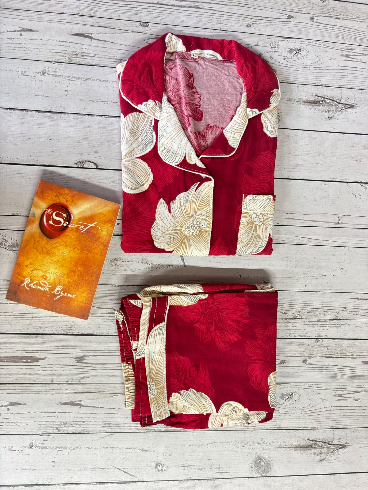 Cherry Red Floral PJ Set