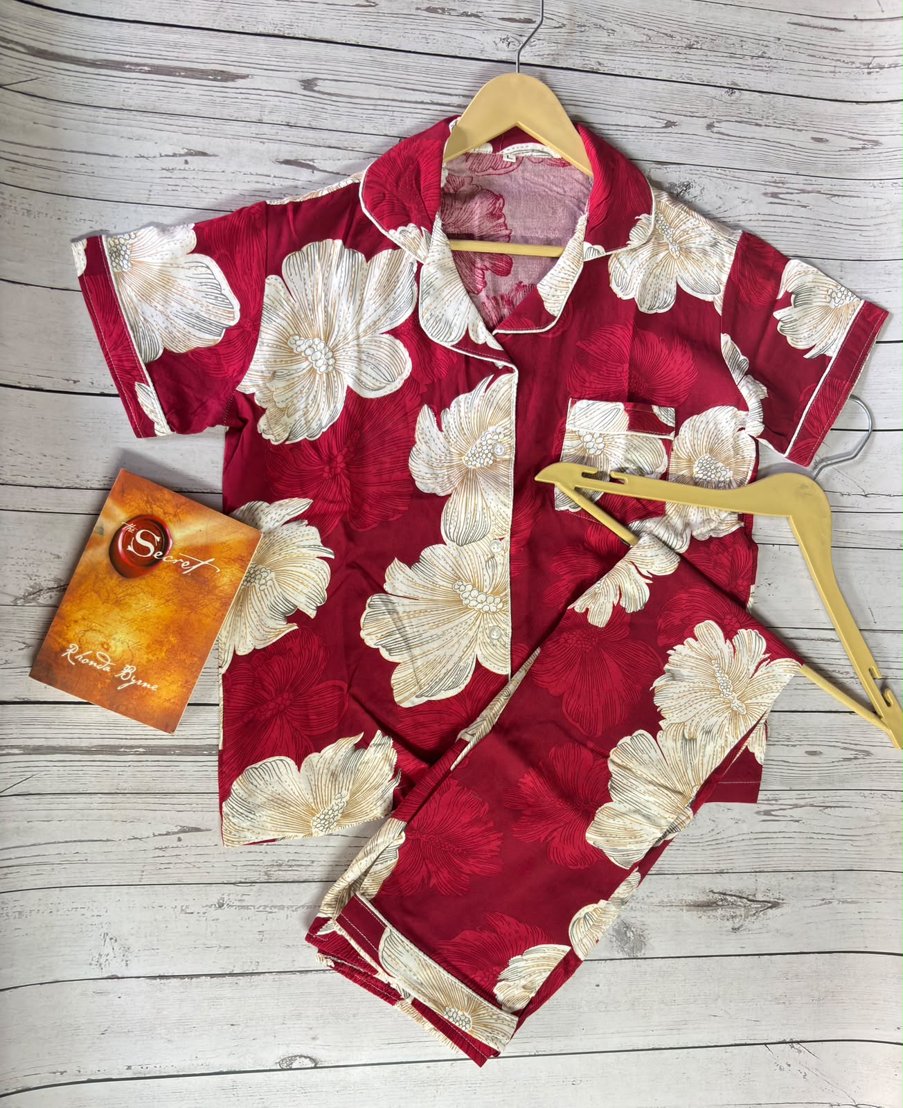 Cherry Red Floral PJ Set