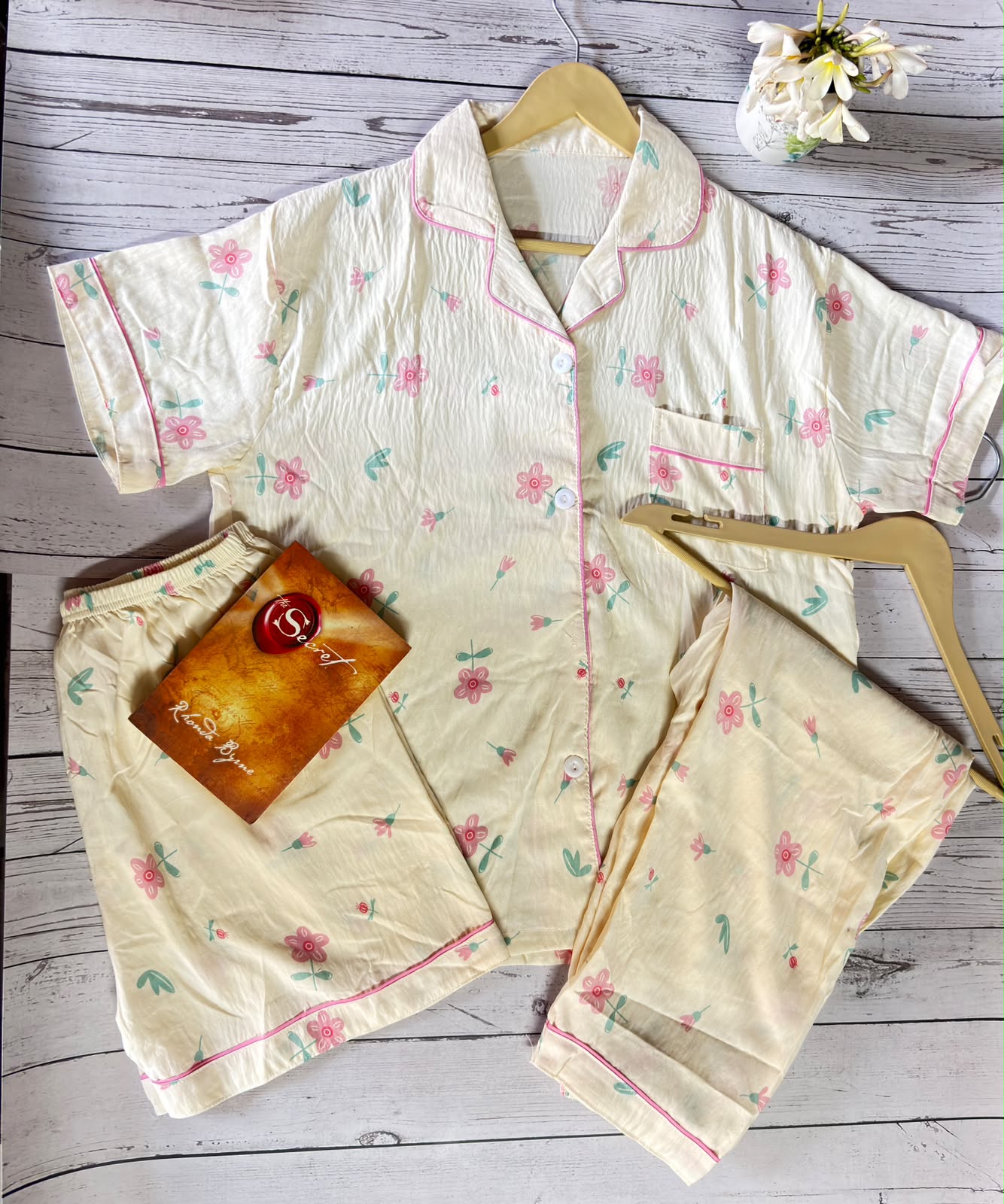 Pink Floral 3 piece PJ Set