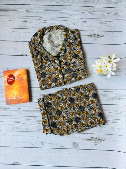 Brown and Black PJ Set