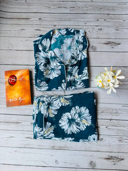 Blue Floral PJ Set