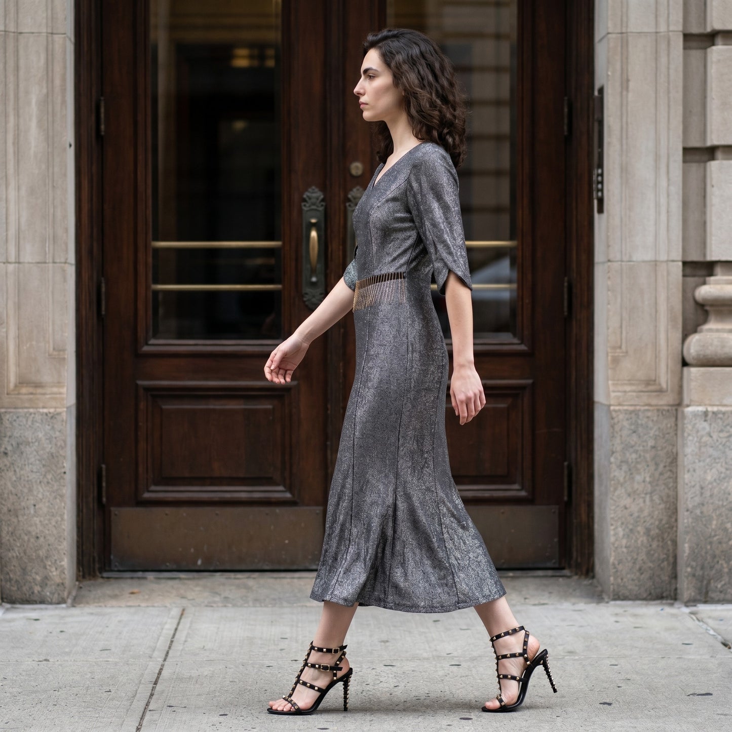 Shimmer Knee Length Party Dress