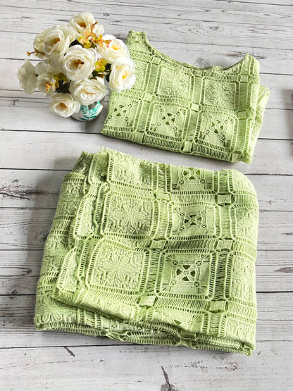 green crochet cord