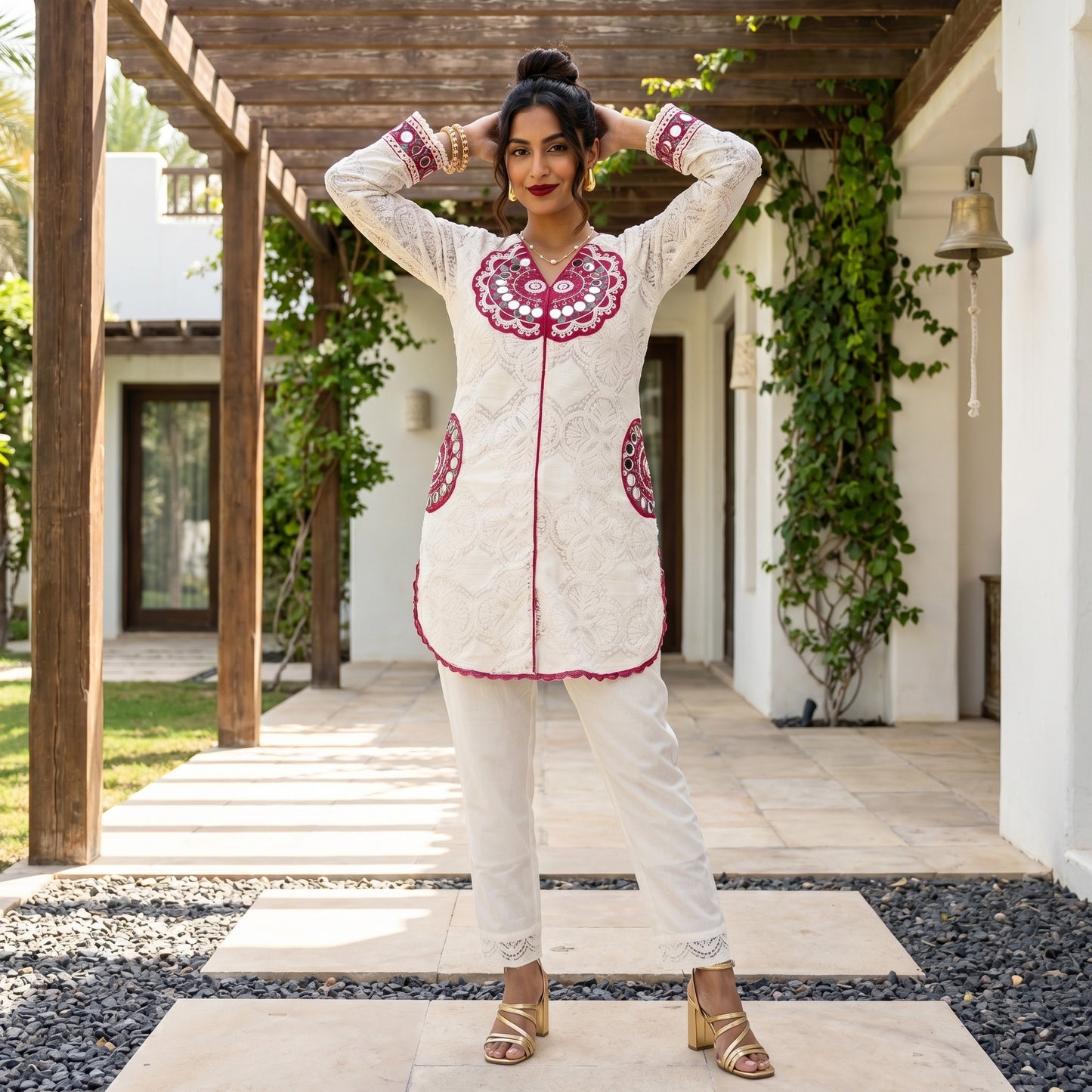 Mirror Work Indowestern Cord