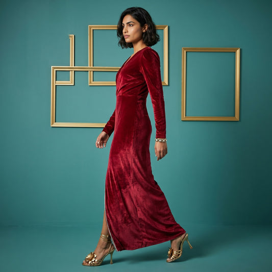 Designer Party wear Winter Velvet Dress