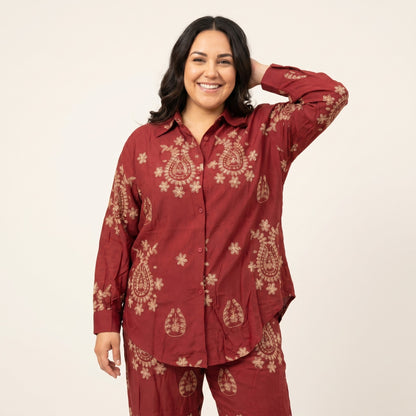 Rubber Printed Full Sleeve Cotton Cord Set