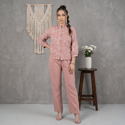 Thread Embroidered Collar Cord Set
