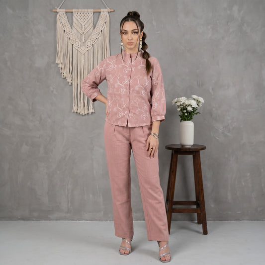 Thread Embroidered Collar Cord Set